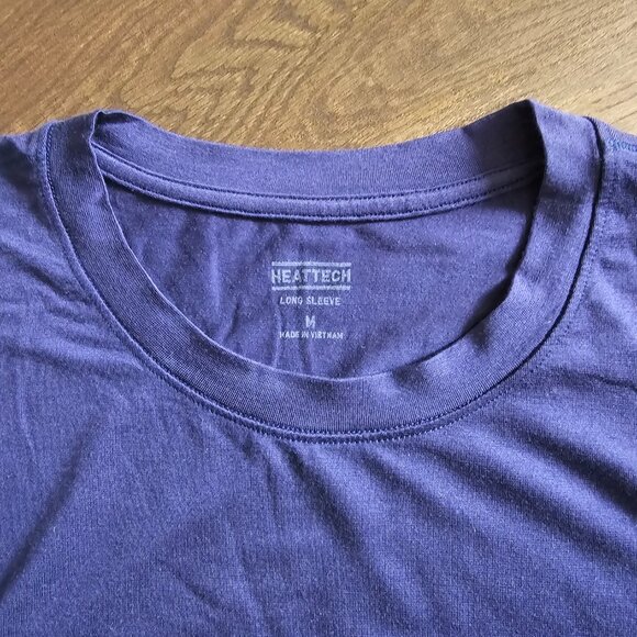 Uniqlo Heattech Lightweight Base Layer Long Sleeve Tee T-Shirt Top, M, Blue - Picture 5 of 7